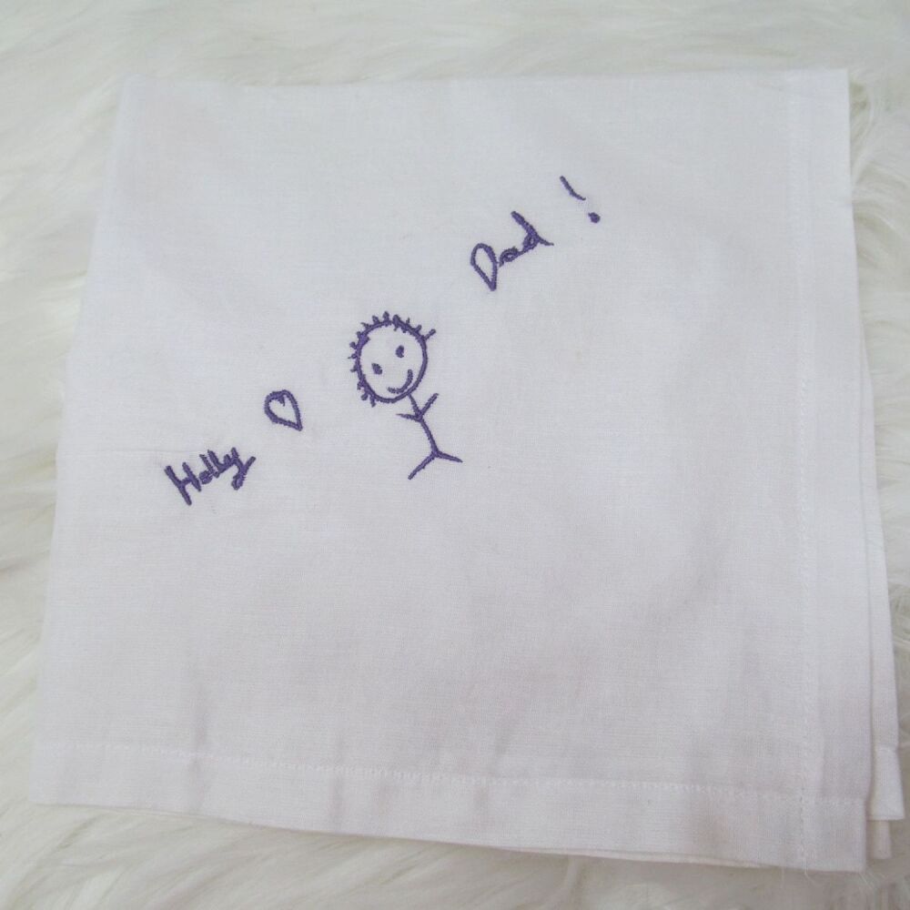 Embroidered Handwriting Handkerchief