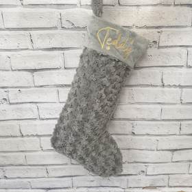 Plush Santa Stocking / Grey