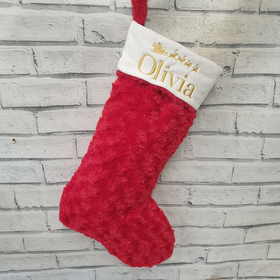 Plush Santa Stocking / Red