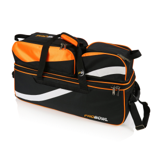 PROBOWL TRIPLE TOTE DLX W/ SHOE BAG BLACK/ORANGE