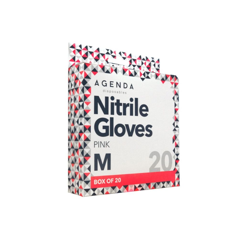 Agenda - Nitrile Gloves Pink (Medium - 20 Pack)