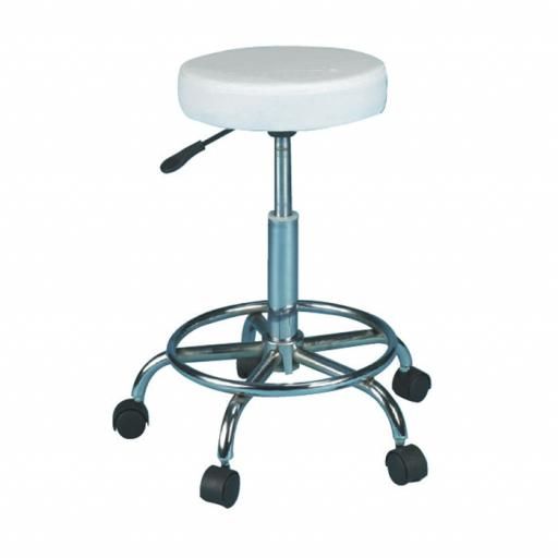 SkinMate - White Compact Stool With Footrest