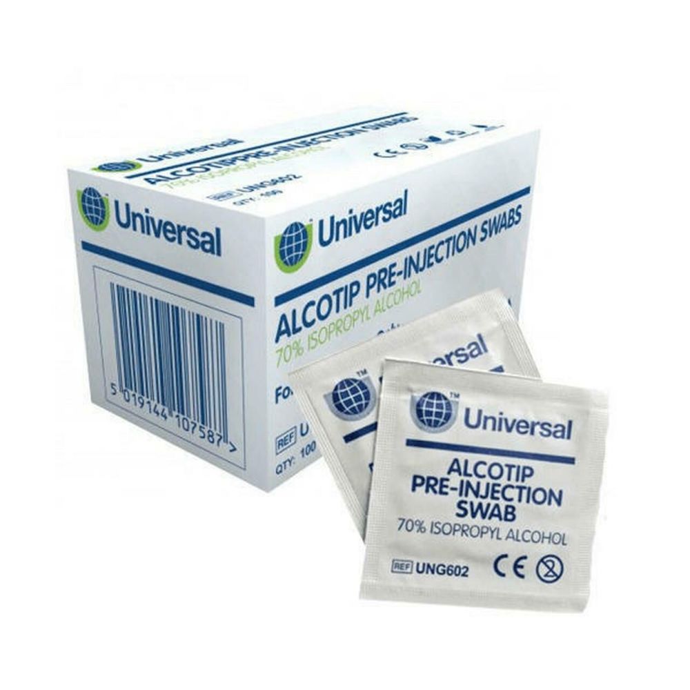 Universal Pre Injection Swabs 70% Alcohol Wipes