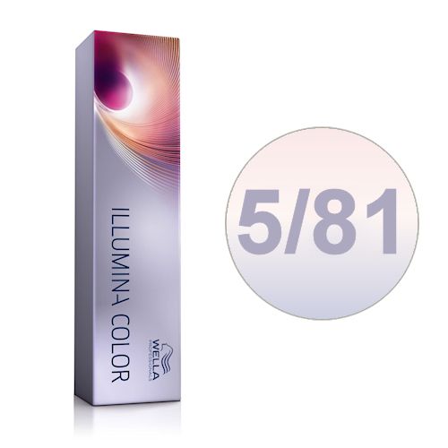 Wella Professionals Illumina Color Tube Permanent Hair Colour - 5/81 Light Pearl Ash Brown 60ml