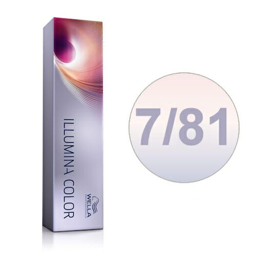 Wella Professionals Illumina Color Tube Permanent Hair Colour - 7/81 Medium Pearl Ash Blonde 60ml