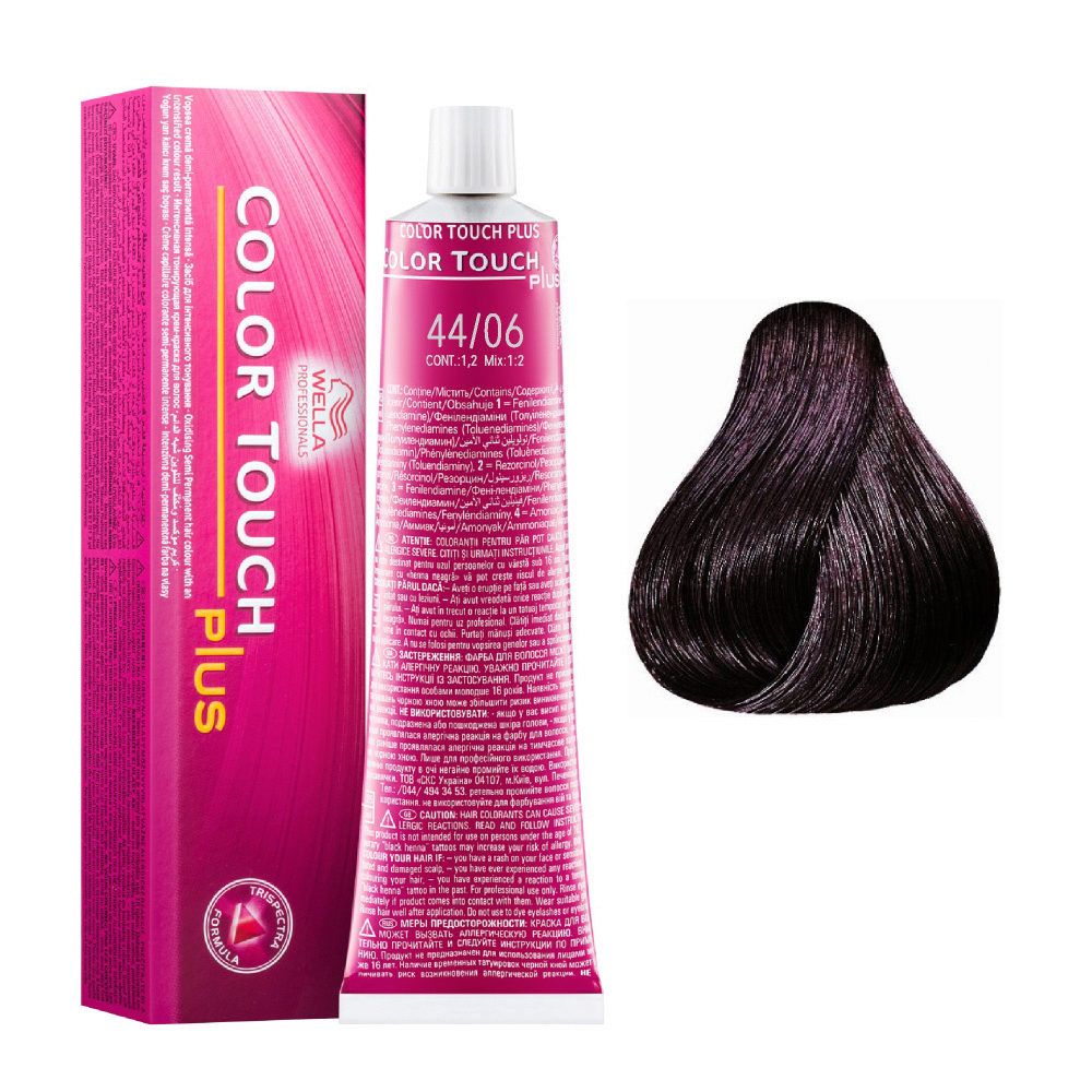 Wella Professionals Color Touch Plus Semi Permanent Hair Colour - 44/06 Medium Natural Violet Brown 60ml