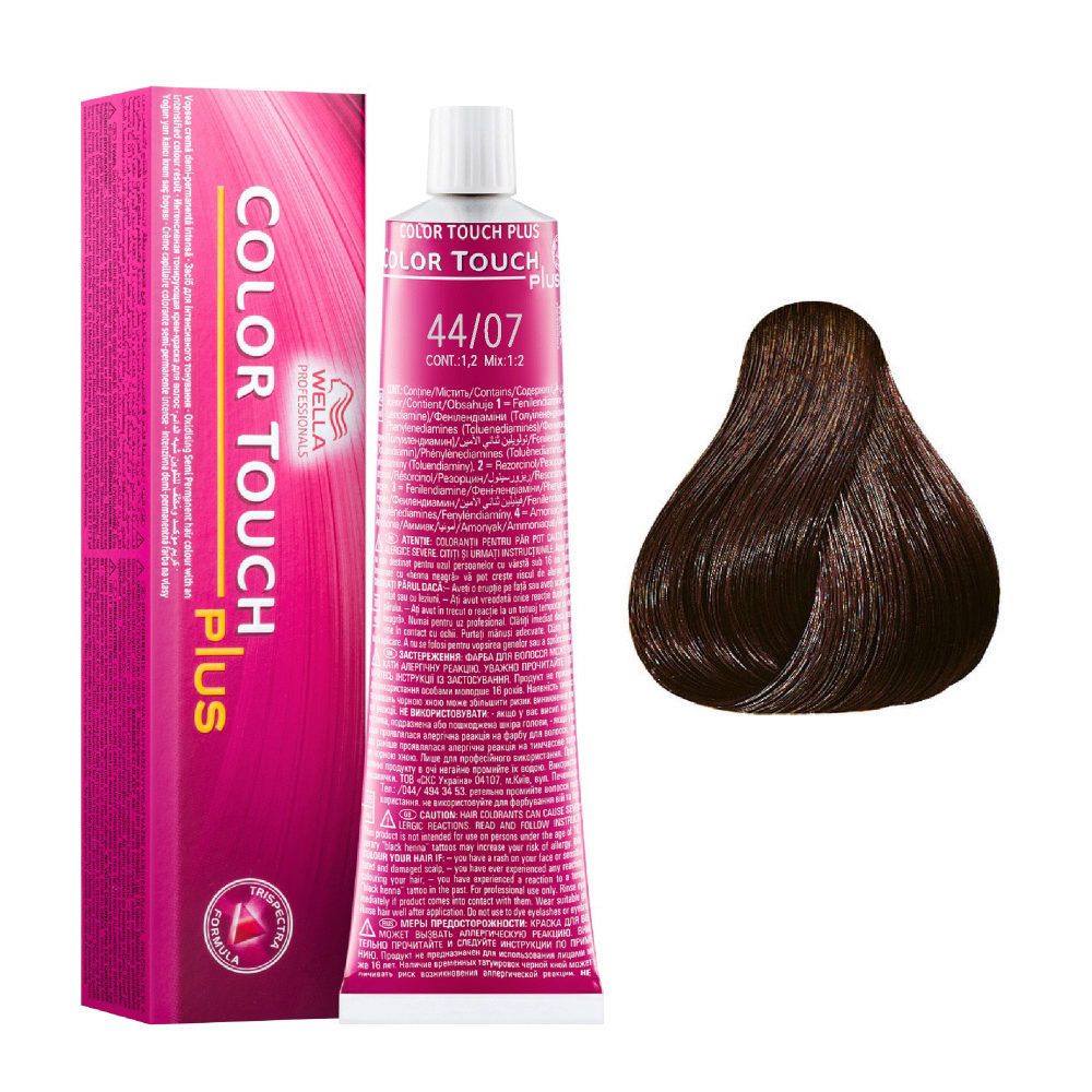 Wella Professionals Color Touch Plus Semi Permanent Hair Colour - 44/07  Intense Medium Natural Brunette Brown 60ml