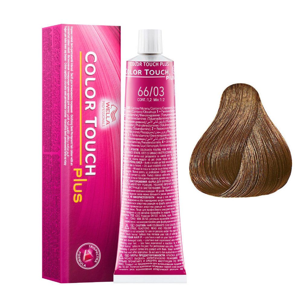 Wella Professionals Color Touch Plus Semi Permanent Hair Colour - 66/03 Intense Dark Natural Gold Brown 60ml