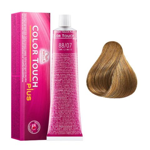 Wella Professionals Color Touch Plus Semi Permanent Hair Colour - 88/07 Intense Light Natural Brunette Blonde 60ml
