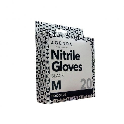 Agenda - Nitrile Gloves Black (Medium - 20 Pack)