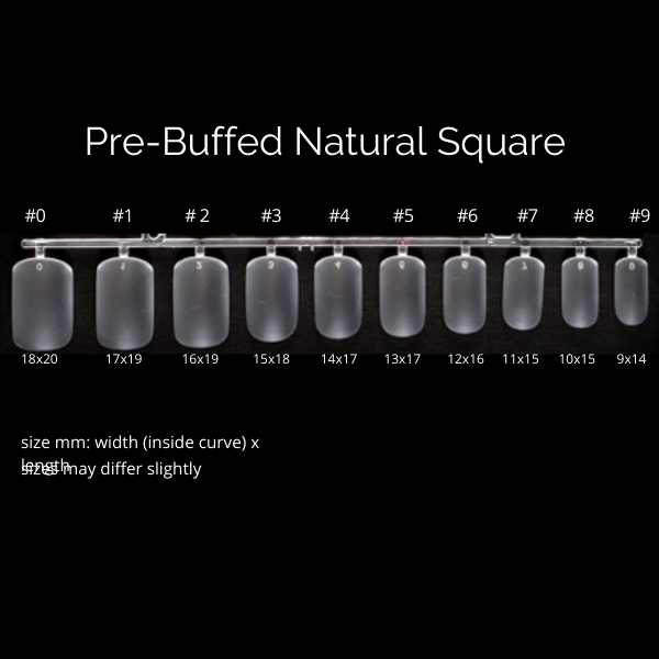 MISSU Pre-Buffed Flexi Press Natural Square Tips