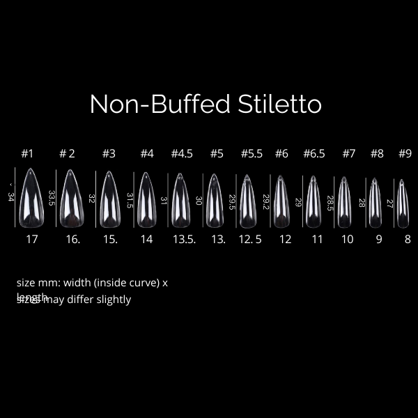 MISSU Non-Buffed Flexi Press Stiletto Tips
