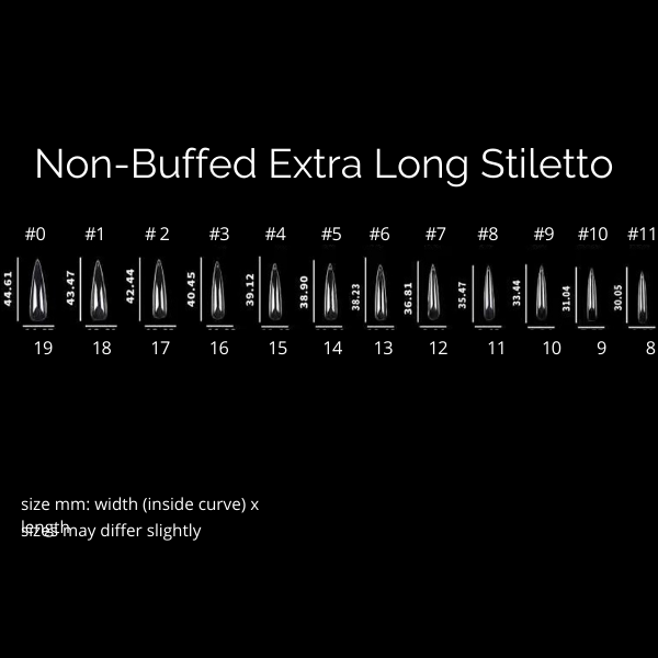 MISSU Non-Buffed Flexi Press Extra Long Stiletto Tips