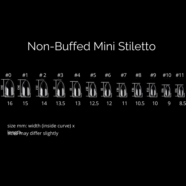 MISSU Non-Buffed Flexi Press Mini Stiletto Tips