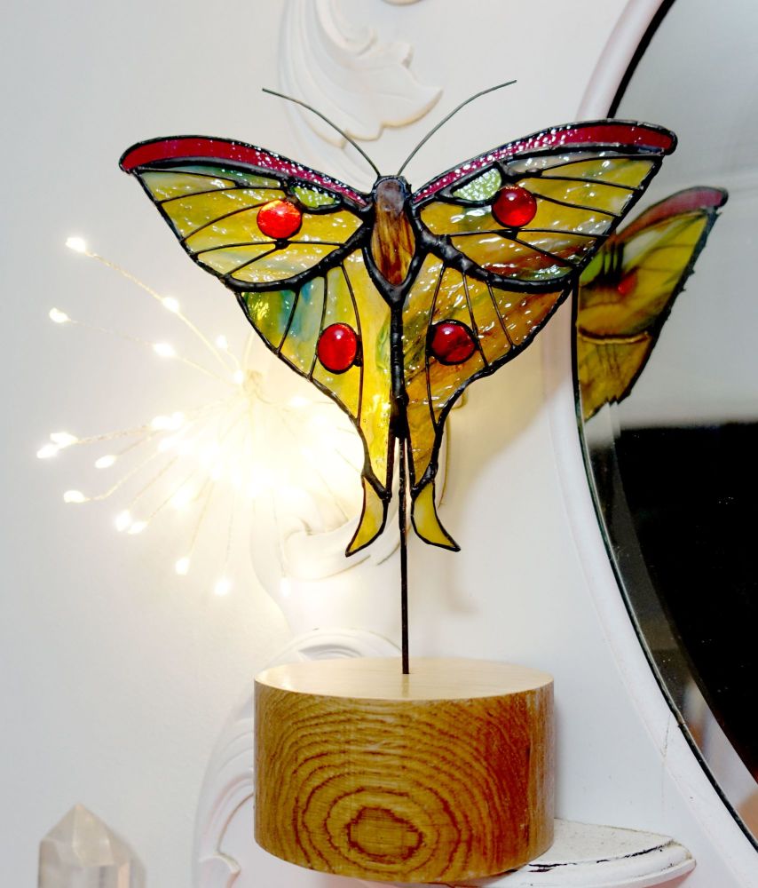 Luna Moon Moth Glass Art Ornament