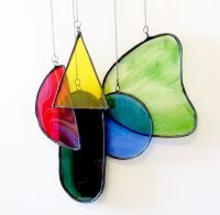 Abstract Glass Art Hanging Suncatcher Mobile