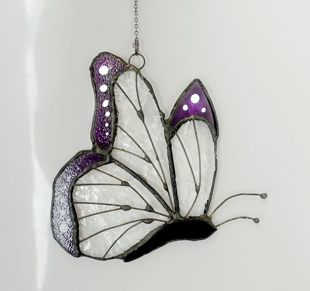 Lilac Tipped Butterfly Suncatcher Ornament