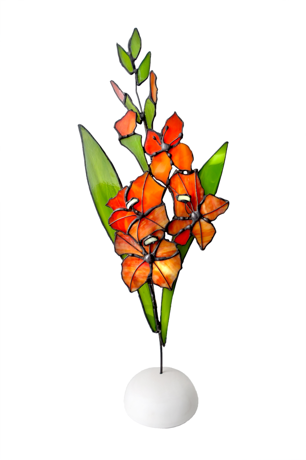 Stained Glass Gladiolus Ornament Table Decor Suncatcher