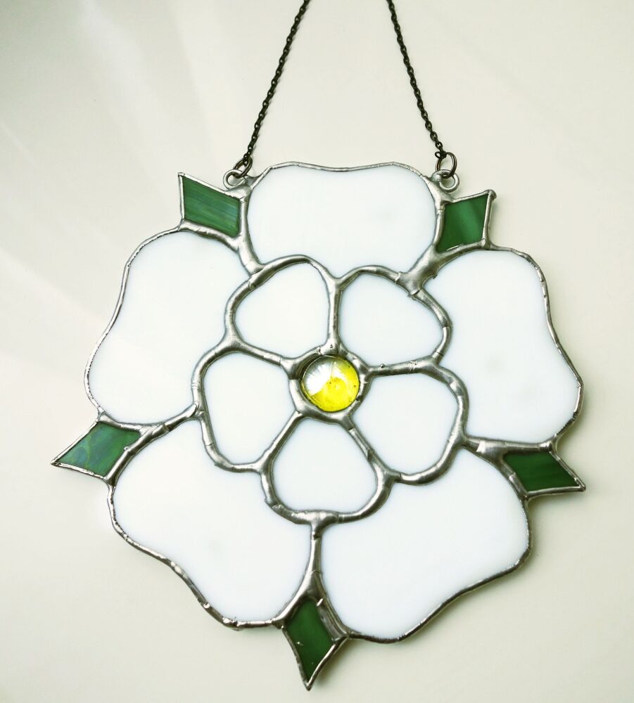 Rose of Yorkshire Stained Glass Suncatcher