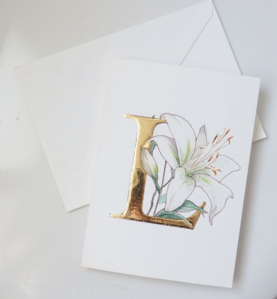 lily-gold-leaf-blank-card