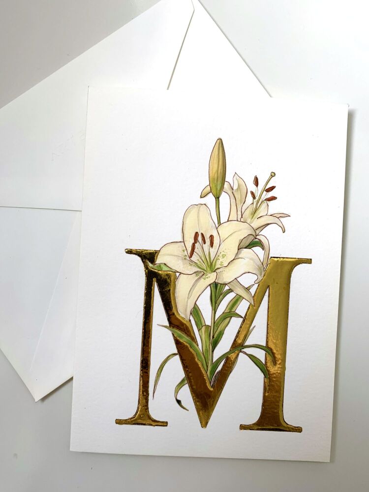 lily-greetings-card-gold-leaf