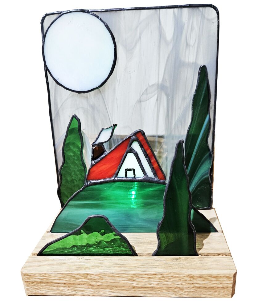 Moon Cottage Diorama Nightlight Suncatcher Ornament