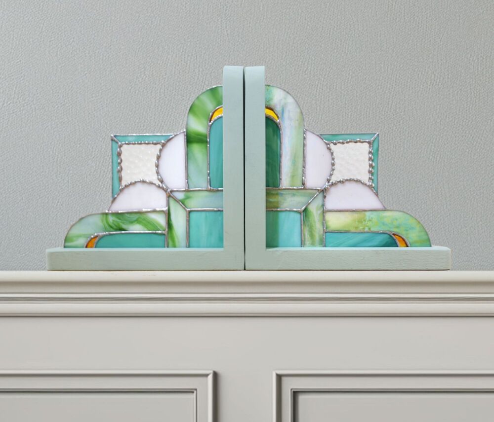 Book-Ends-Art-Deco-Stained-Glass-green8