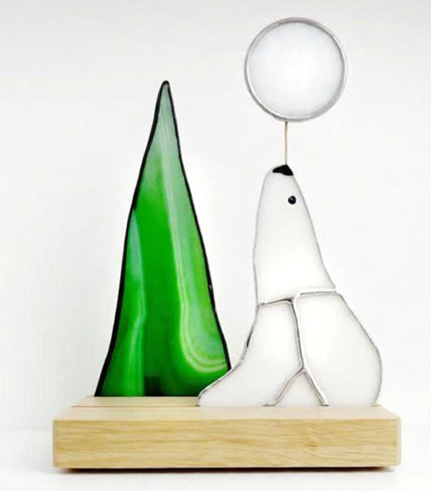 Polar Bear Stained Glass 3D Ornament