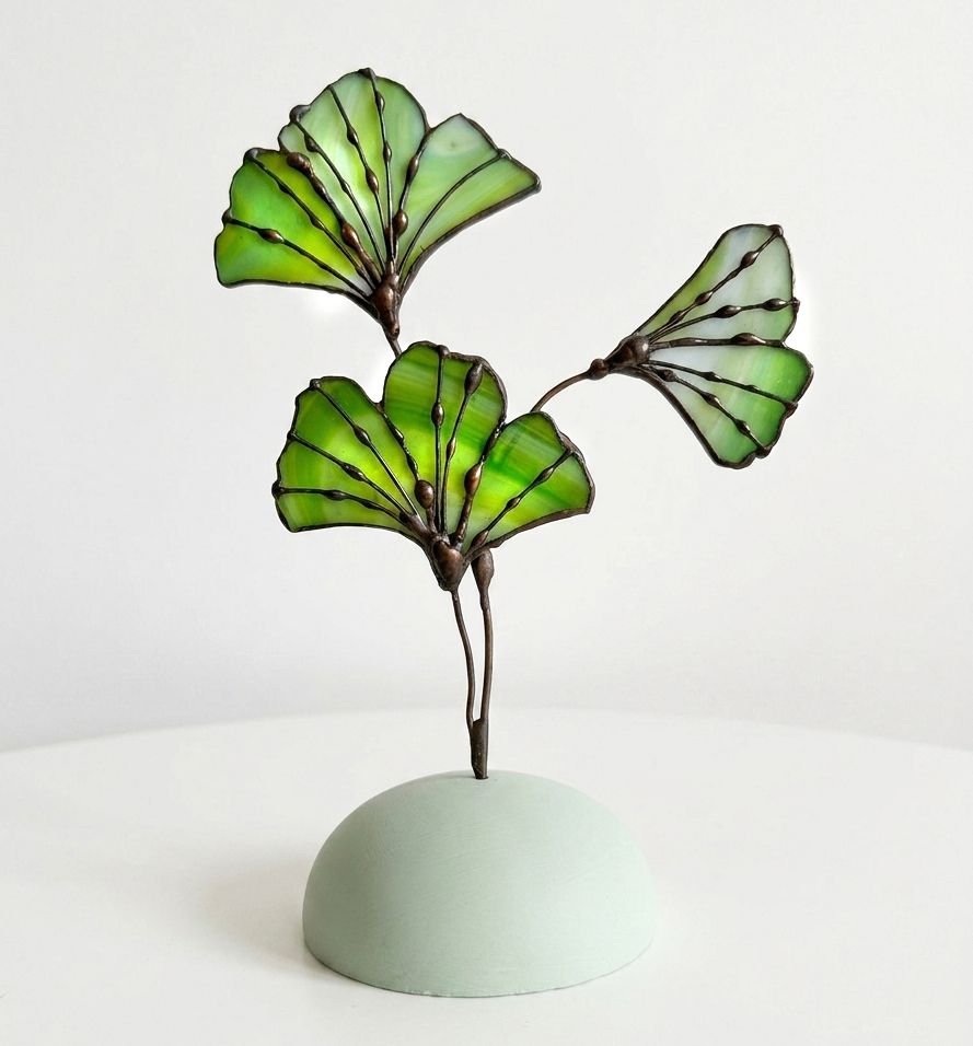 Ginkgo Stained Glass Ornament