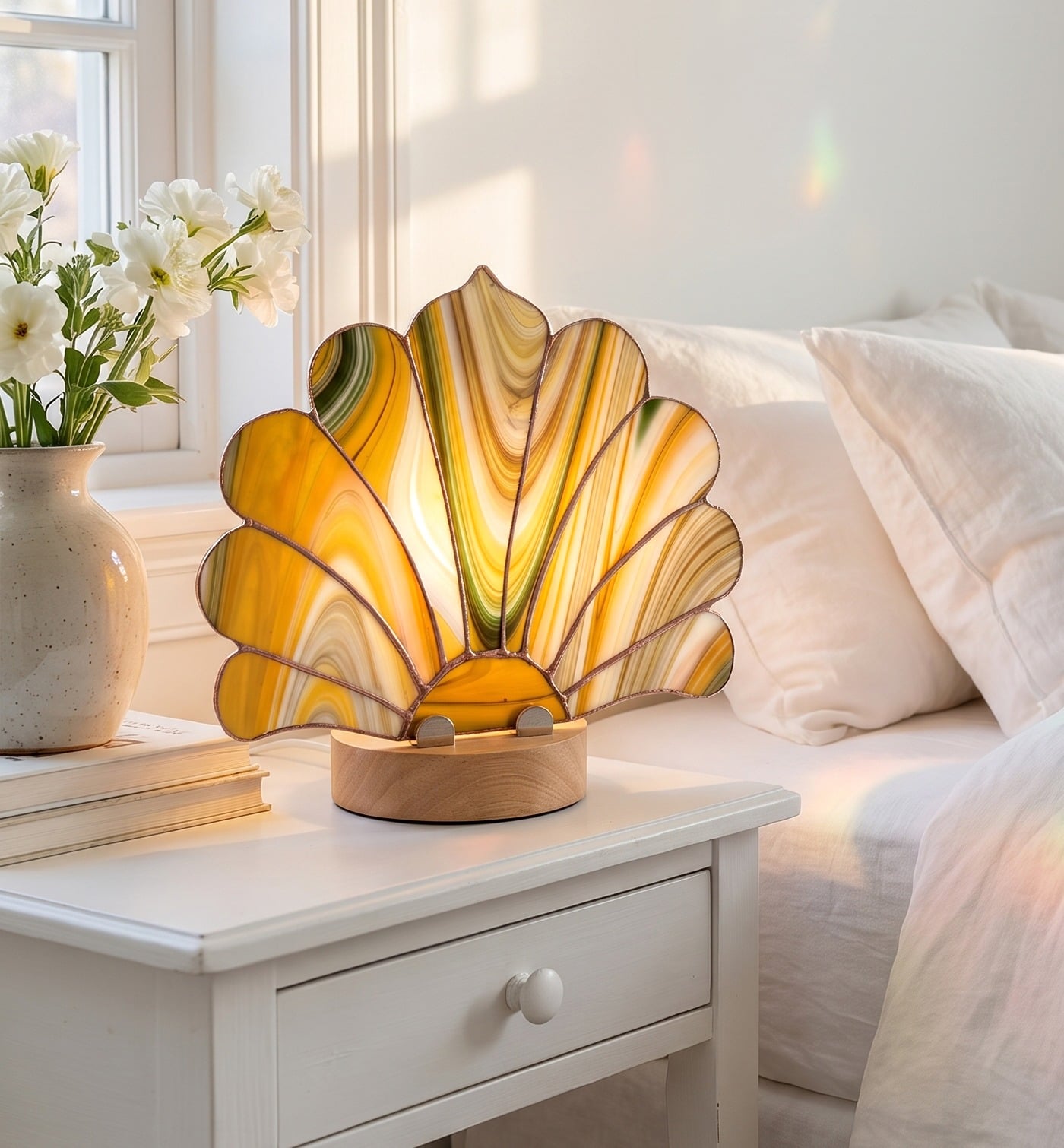 baclava stained glass fan lamp 9