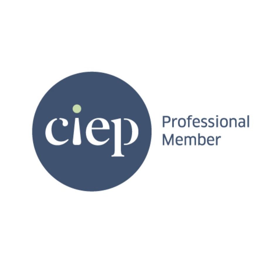 CIEP logo, dark blue and white. Intermediate member.