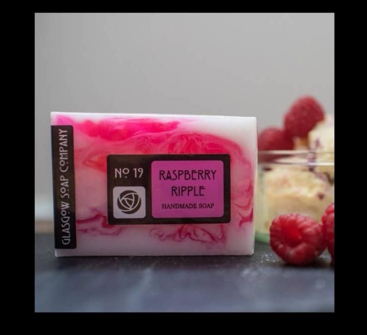 Handmade Raspberry Ripple Sliced Soap