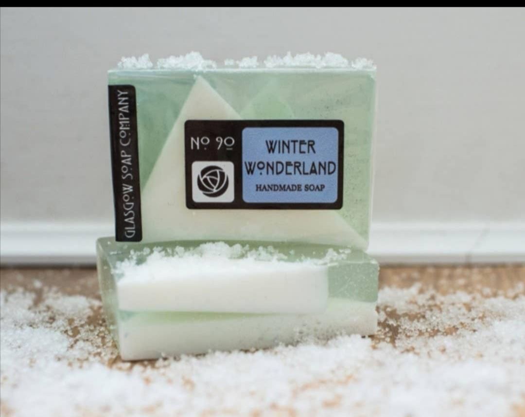 Washing in a winterwonderland sliced soap