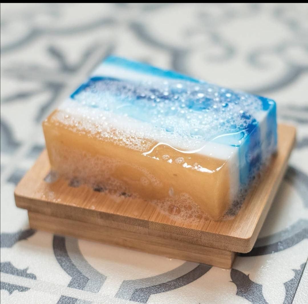 sea salt and drift wood sliced soap