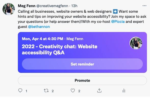 Creativity Chat Twitter Space