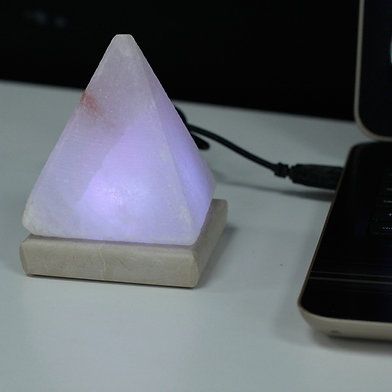 USB Pyramid Salt Lamp - White