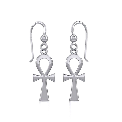 Silver Ankh Earrings