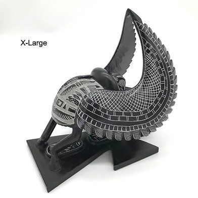 Scarab - Black and White Wings up - X Large