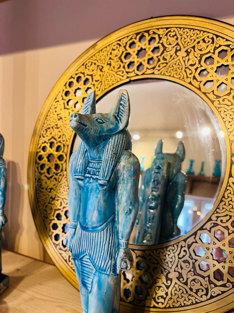 Blue Glazed Anubis Statue