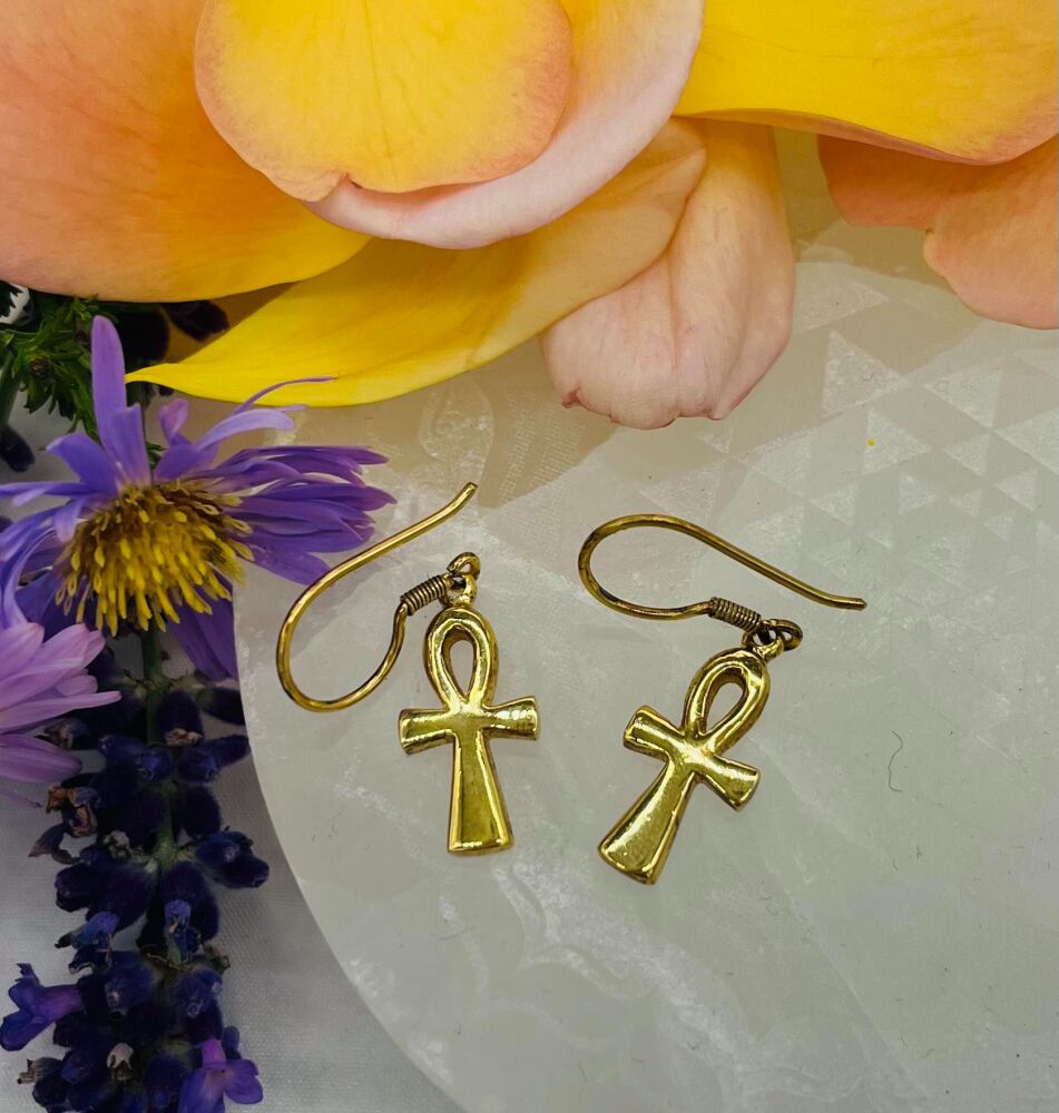 Gold plated Ankh Earrings