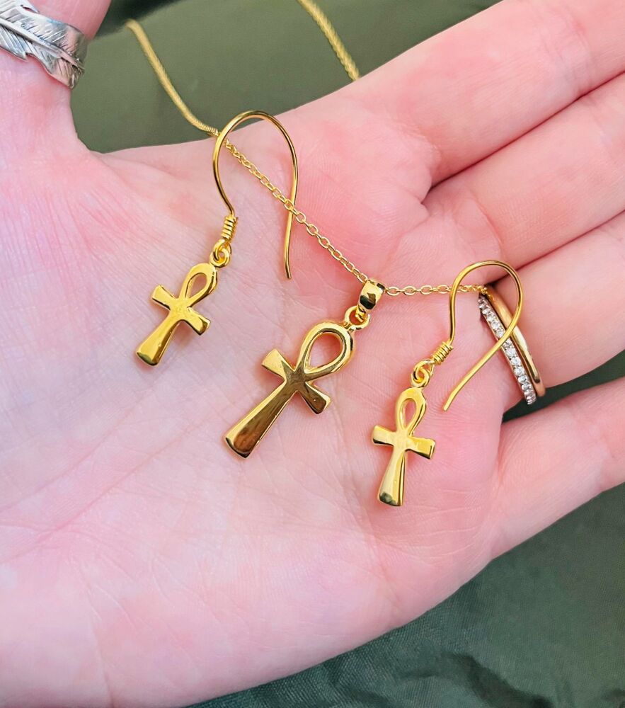 Ankh Earring and Necklace set