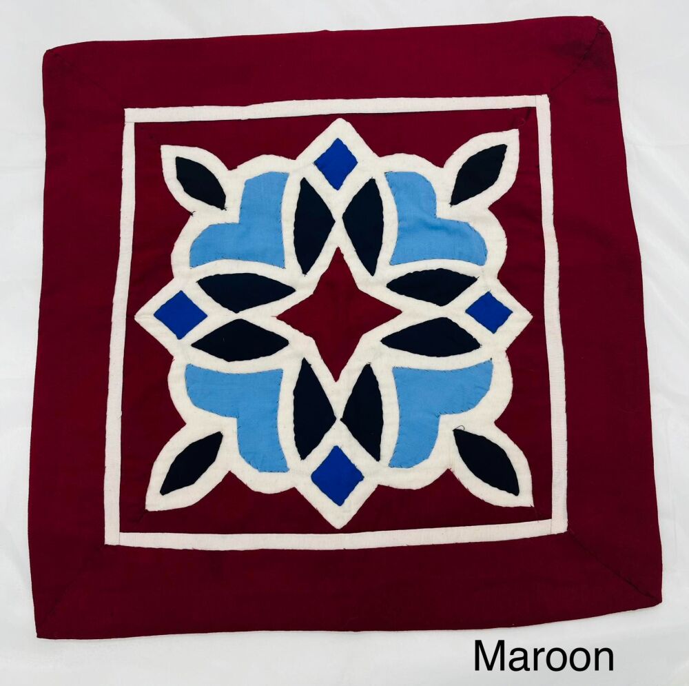 Quilted Cushion Cover - Maroon