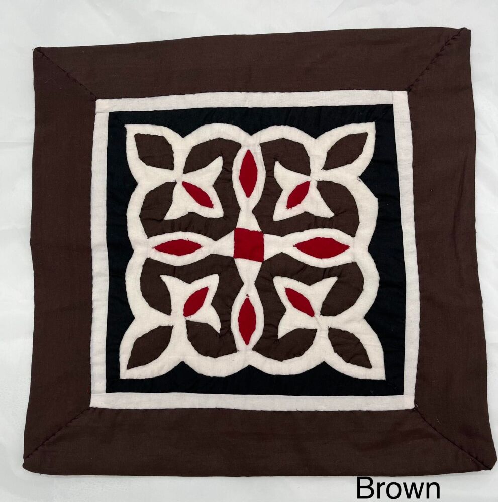 Quilted Cushion Cover - Brown
