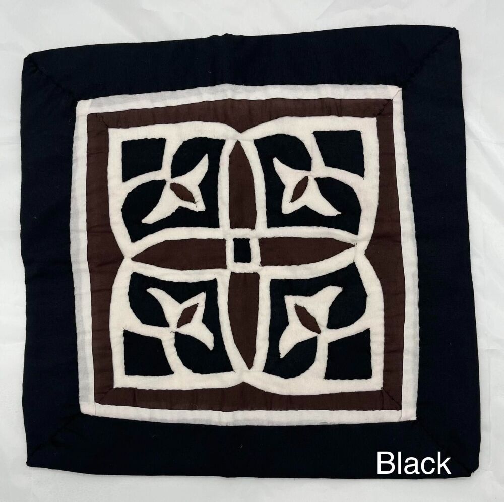 Quilted Cushion Cover - Black