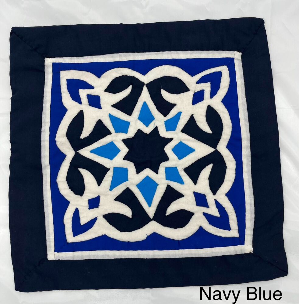 Quilted Cushion Cover - Navy Blue
