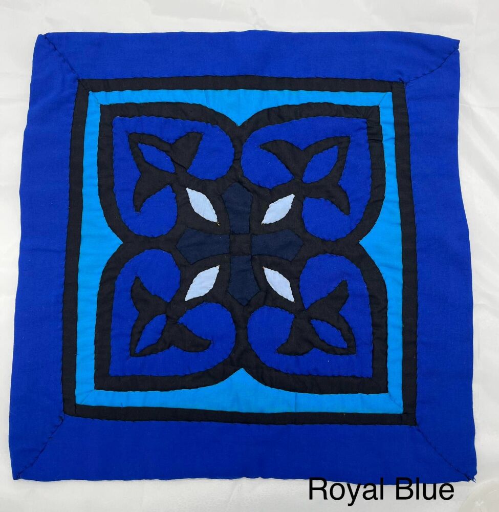 Quilted Cushion Cover - Royal Blue