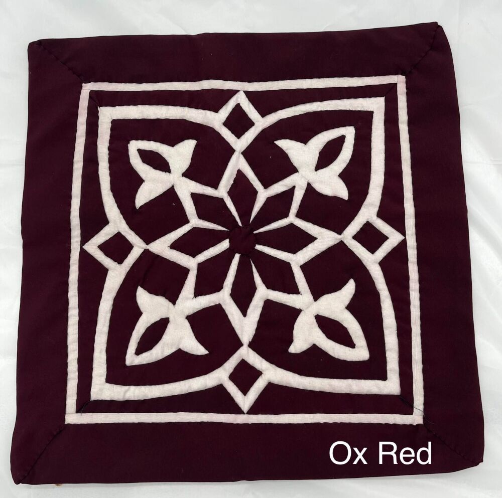 Quilted Cushion Cover - Ox Red