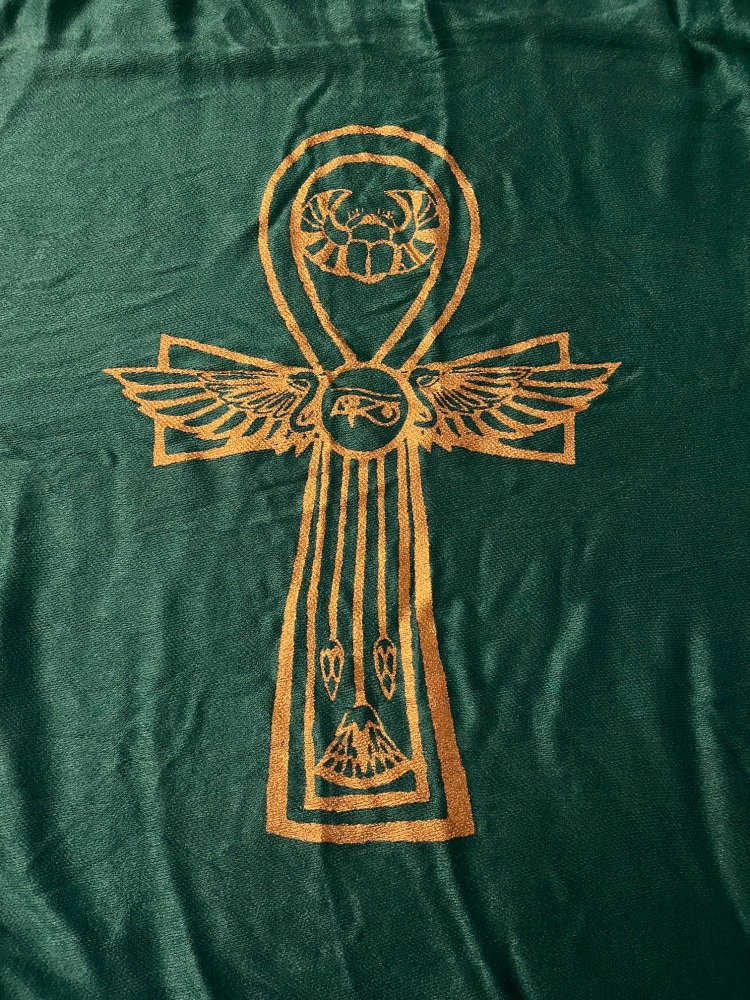 Ankh Flower of life Scarf - Turquoise