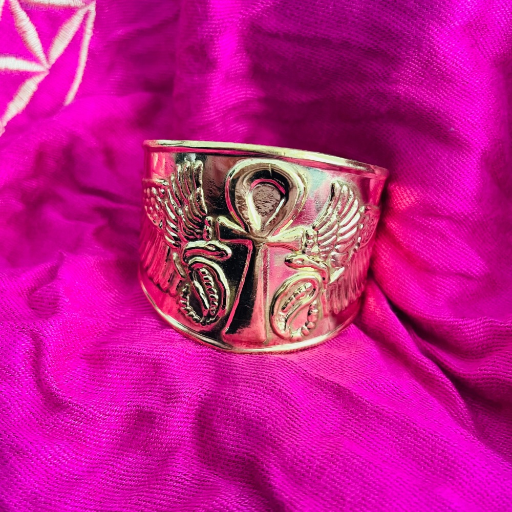 Brass Ankh Cuff Bracelet