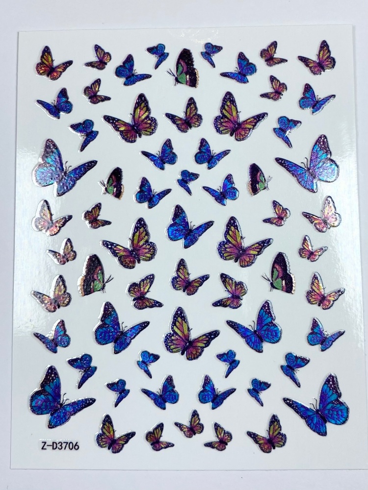 Coloured holographic butterflies 2